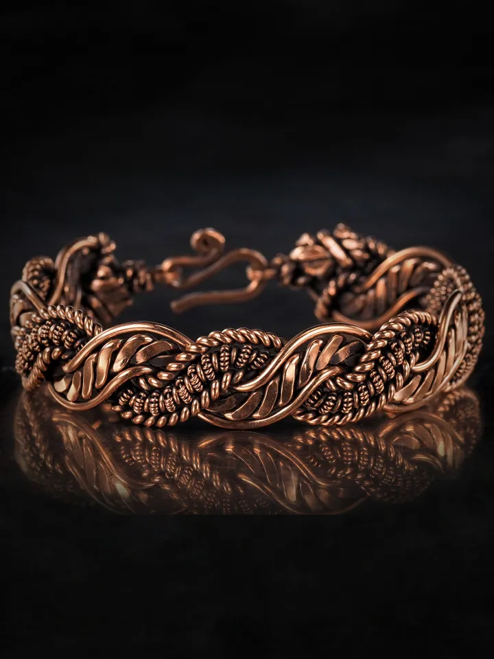 Wire wrapped copper bracelet for woman Antique style copper jewelry WireWrapArt