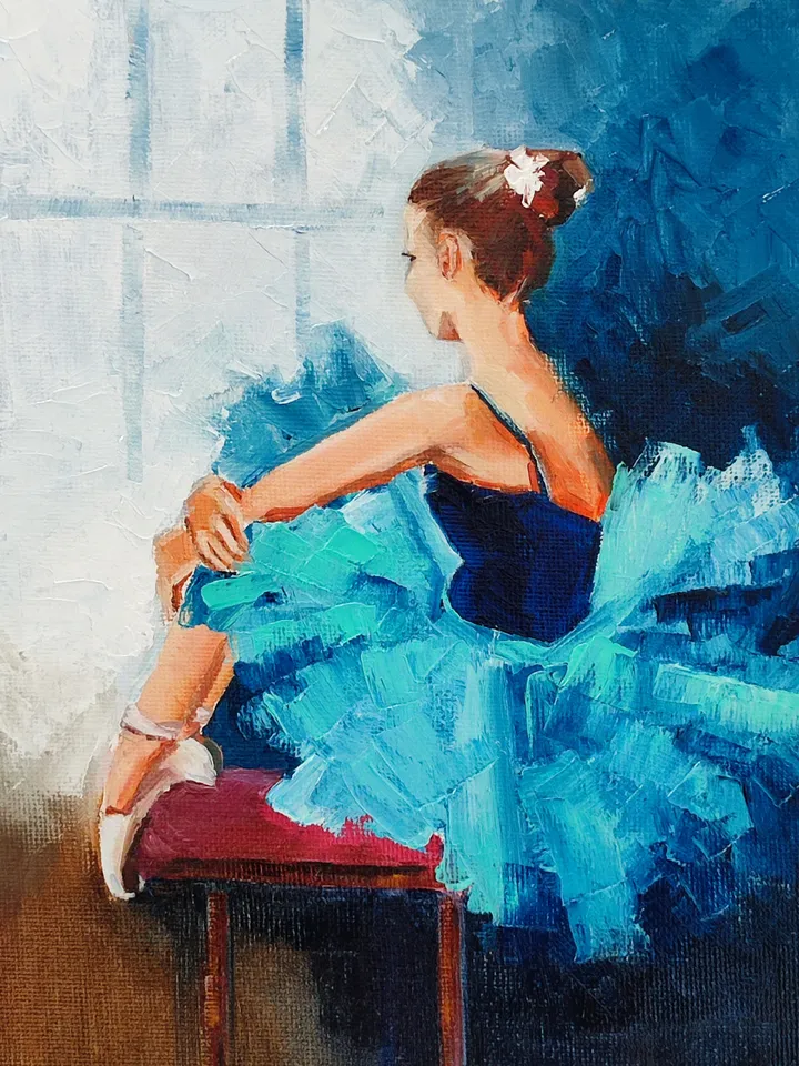 oil painting on Canvas Little Ballerina 18*24cm(7*9.4in)