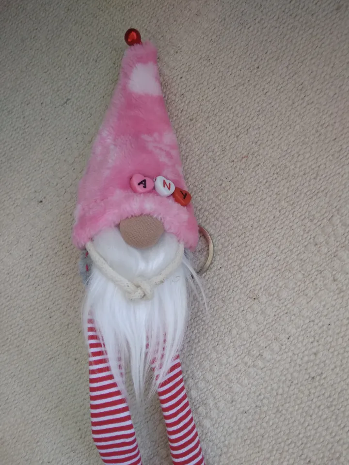 Pink Gnome keychain with your name