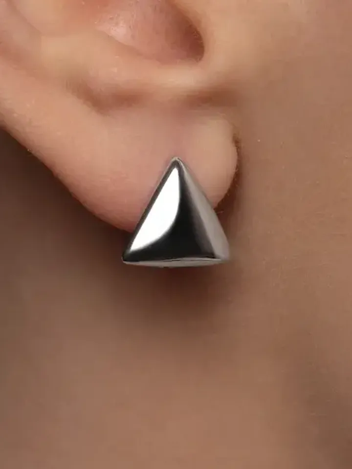 Drop earrings for women 925 sterling silver without stones voluminous, smooth, puffy, classic
