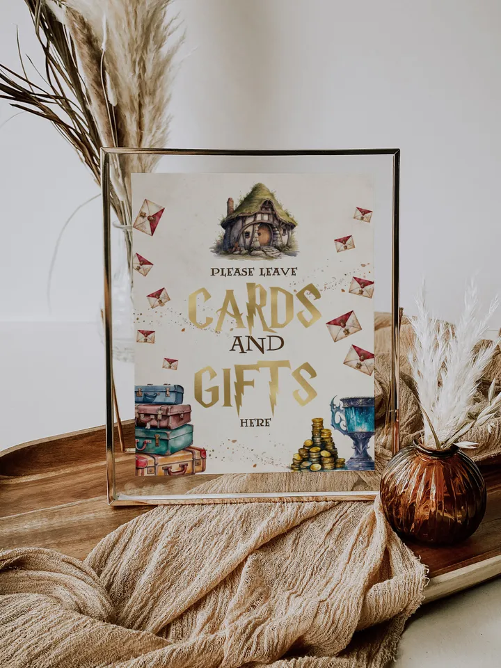 CARDS AND GIFTS; Wizard Baby Shower; Magic School Baby Shower template; Instant Download; wiz1320