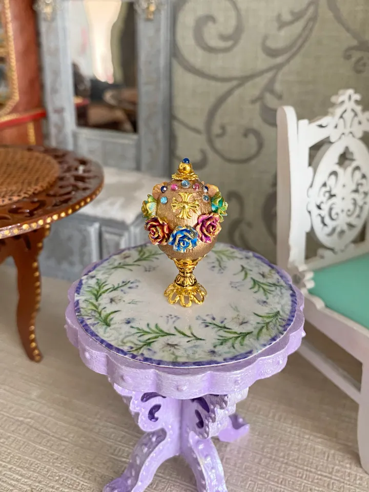 Faberge egg. Easter Egg. Miniature. 1:12.