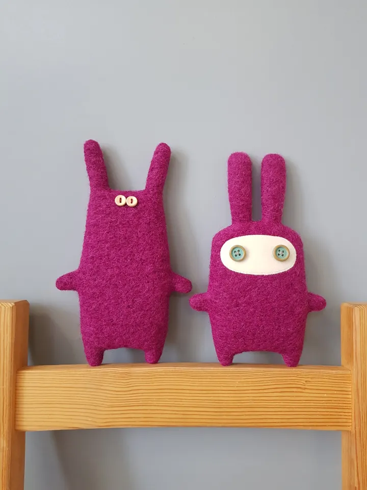 Pink Rabbit sewing pattern PDF, Digital tutorial in English, Stuffed animal sewing Diy