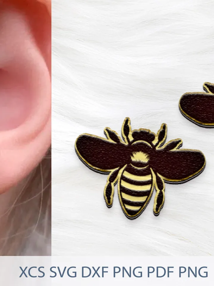 Bee Earrings Laser Cut.
