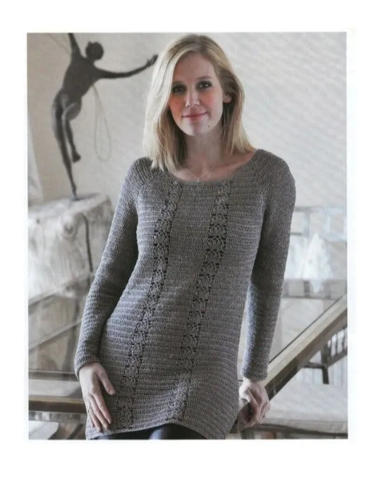 Crochet sweater pattern, long sweater crochet, tunic sweater crochet pattern pdf