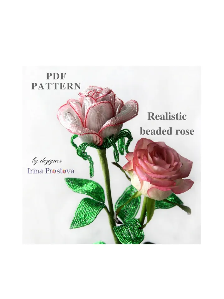 Beaded lilies of the valley, lavender, rose, peony | Beaded Flowers pattern | Seed bead patterns