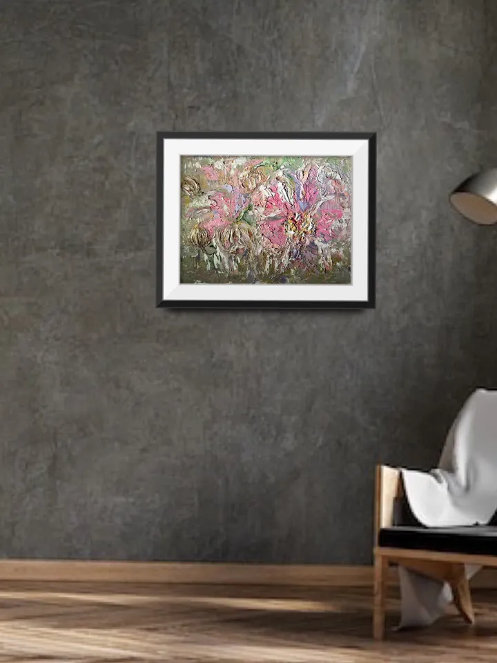 Pink orchids original heavy textured oil painting on canvas,flowers painting wall art,impasto style orchids painting,home decoration,gift.