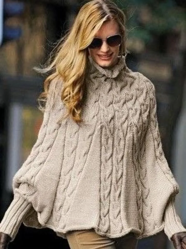 Sweater poncho knitting patterns, aran women knitting patterns pdf