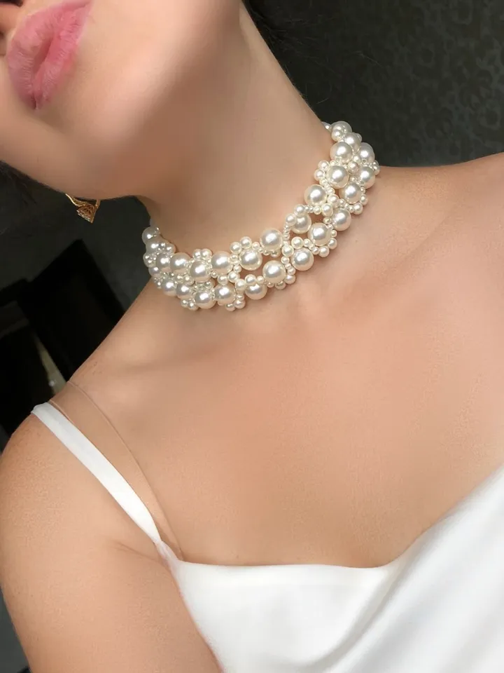 Double Majorca Pearl Necklace