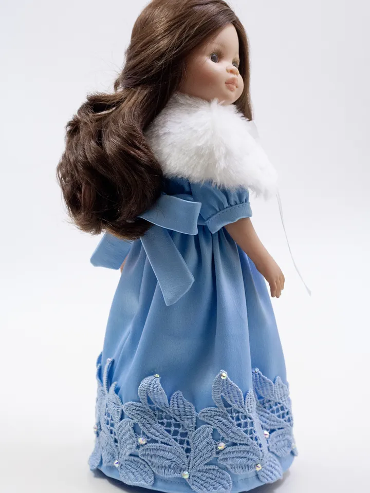 Paola Reina doll clothes, Long doll dress with lace for 13 inch doll, Exclusive clothes for dolls, Doll clothes, Dress