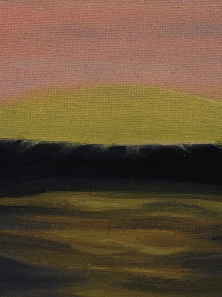 Oil Painting Sunset in the Sea Bay Sea Seascape Travel and Recreation Stretched Canvas Impressionism Modern Marine Art Wall Decor Occasion Gift 12 x16 inches 30 x40 cm