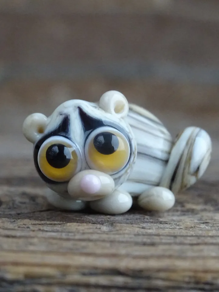 GLASS FIGURINES Lori lemur figurine Tiny lemur gifts miniature lemur decor Blown glass art sugar opossum ornaments Miniature lemur