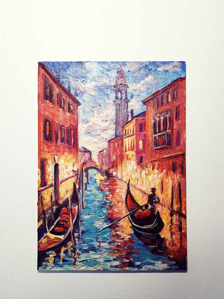 Venice Oil Painting Italy Cityscape Originsl Art by 8x6 inch