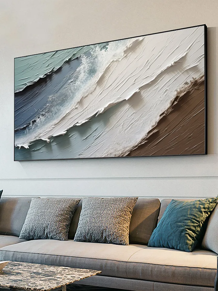 Original Abstract Seascape Oil Painting On Canvas, Extra Large Wall Art, Sea Painting, Custom Painting, Texture Art, Living room Wall Decor