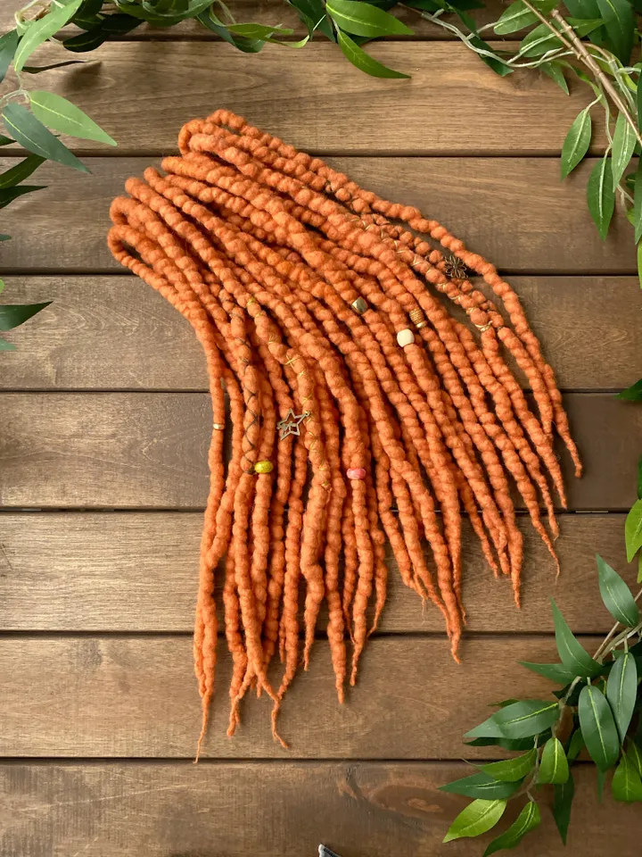 Ginger Wool De dreadlocks ready to ship
