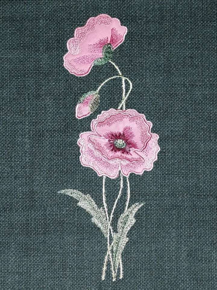 Poppy FlowerApplique 3Dmachine embroidery design applique pattern digital embroidery pattern home and clothing décor embroidery motif floraL