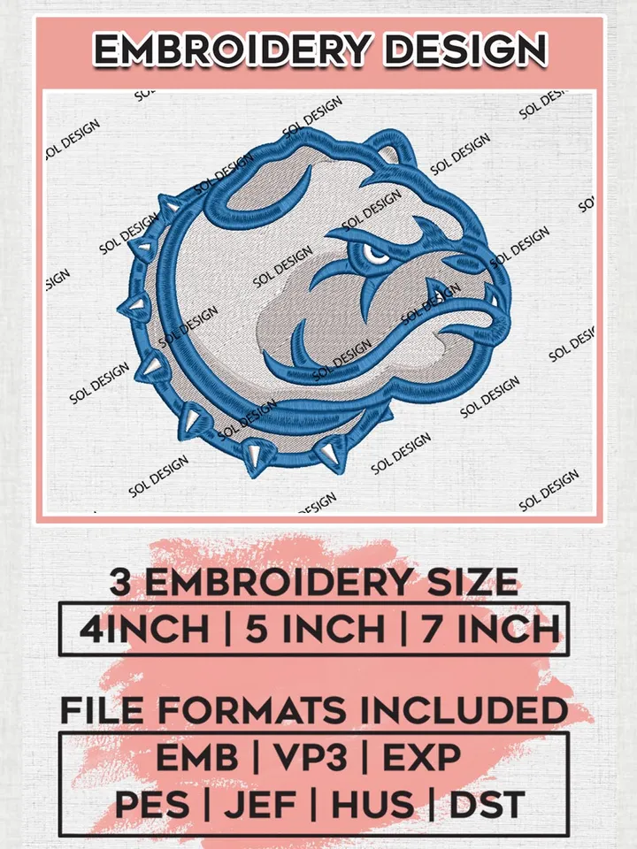 NCAA Drake Bulldogs Head Mascot Logo Machine Embroidery Design, NCAA Drake Bulldogs Team Design Design files, NCAA Team Embroidery Designs, NCAA Machine Embroidery Designs, Digital Download