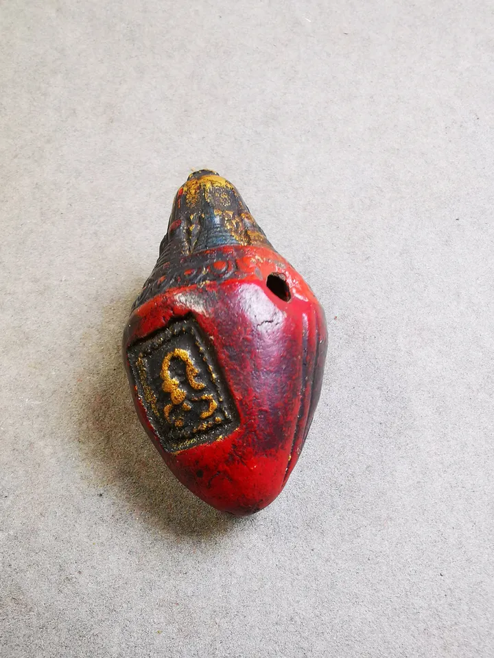 Gandhanra Old Tibetan Niang La Tsa Tsa Statue,Stupa Amulet,Pagoda Pendant,with Scorpion Stamp,Small Size 48mm,50 Years Old