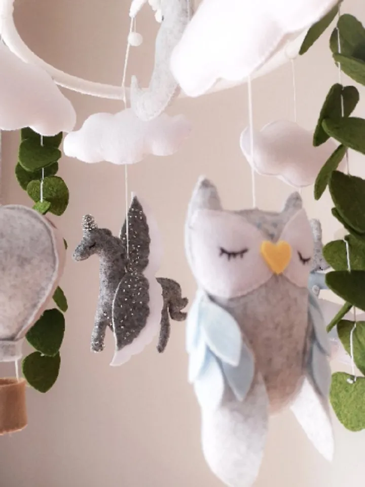 Unicorn baby mobile, crib mobile