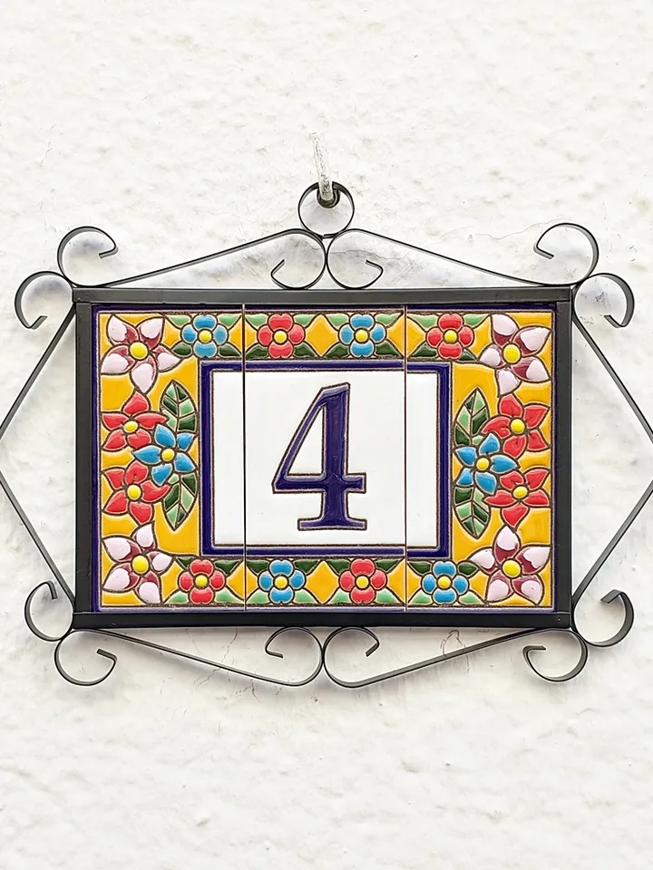 Ceramic letters and numbers 11cm (4.3") for the wall - Hand-glazed in Spain - "SEVILLA" models - Ceramic letters number -