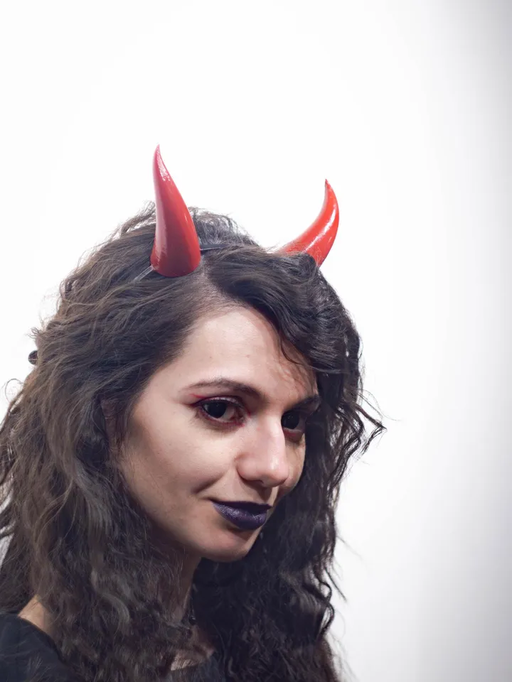 Small Devil Horns, Devil Horns Headband for Halloween, Photoshoot, Red Devil Horns, Realistic Fantasy Cosplay Horns