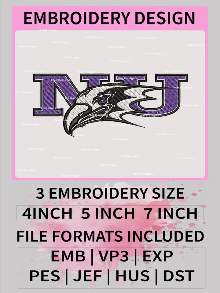 NCAA Niagara Purple Eagles Embroidery File, 3 Sizes, 6 Formats, NCAA Machine Embroidery Design, NCAA Logo, NCAA Teams