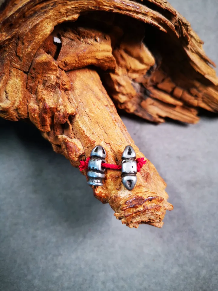 Gandhanra Handmade Tibetan Amulet Pendant,Mini Vajra and Dorje Bell, Mala Marker Bead Accessories, Made of Cold Iron