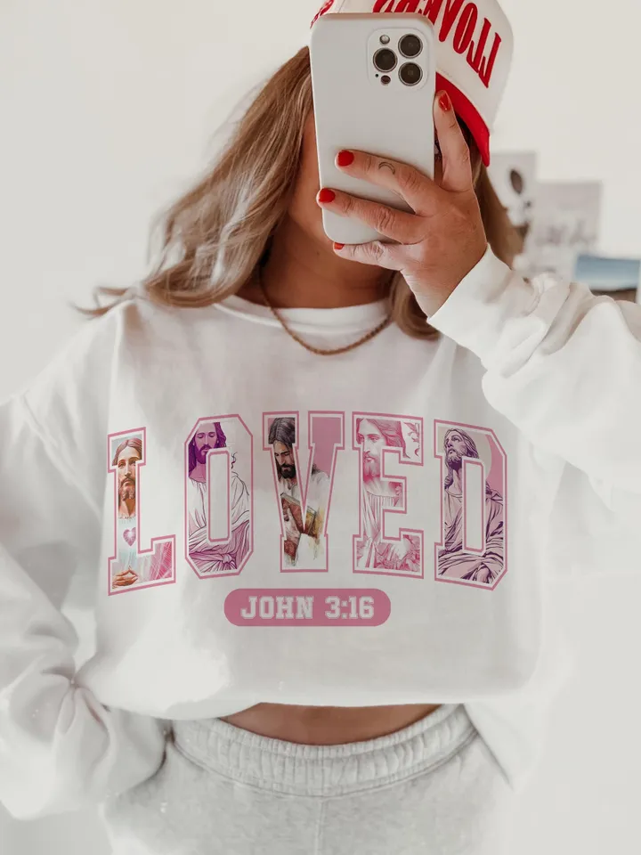 Christian Valentines Loved Png, Loved John 3:16 Png, Retro Valentine Png, Valentines Day Png, Bible Verse Png, Jesus Png, PNG Sublimation