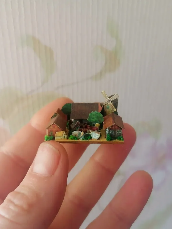 Dollhouse miniature. Small village.1:12 scale.