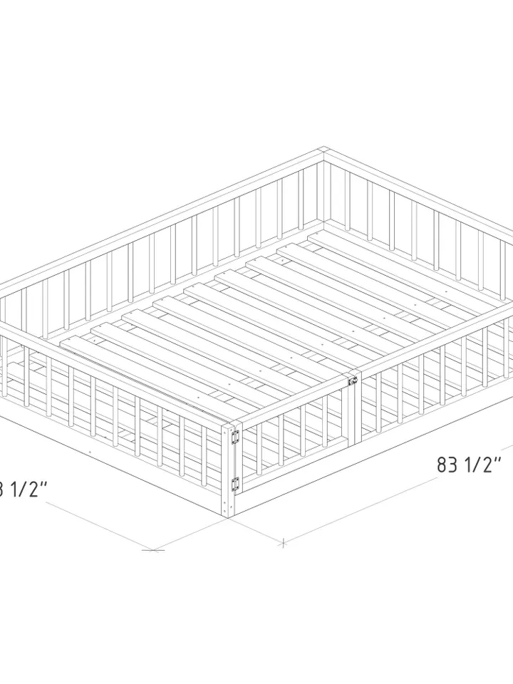 Montessori Floor Bed Plan, Queen Size, With Slats, PDF, DIY