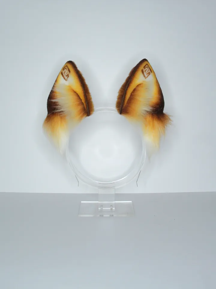 Geo Genshin Impact faux fur cat ears on headband
