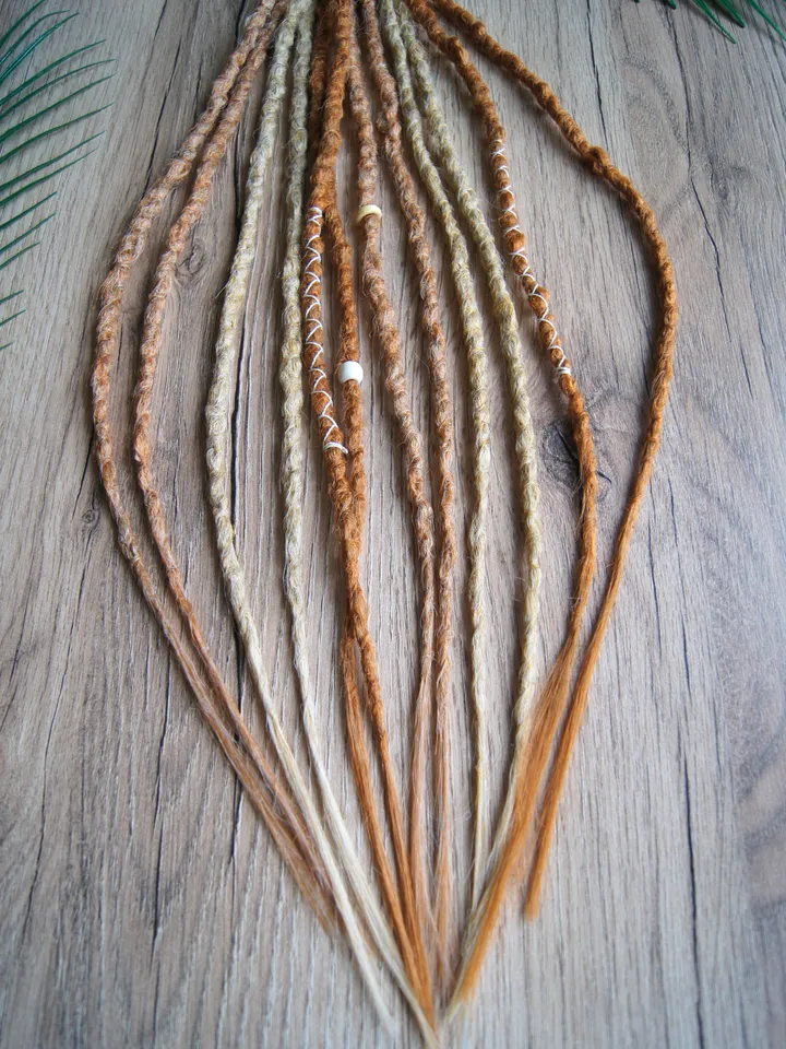 Ponytail Dreadlock Extension. Orange blonde Dreads on hair band