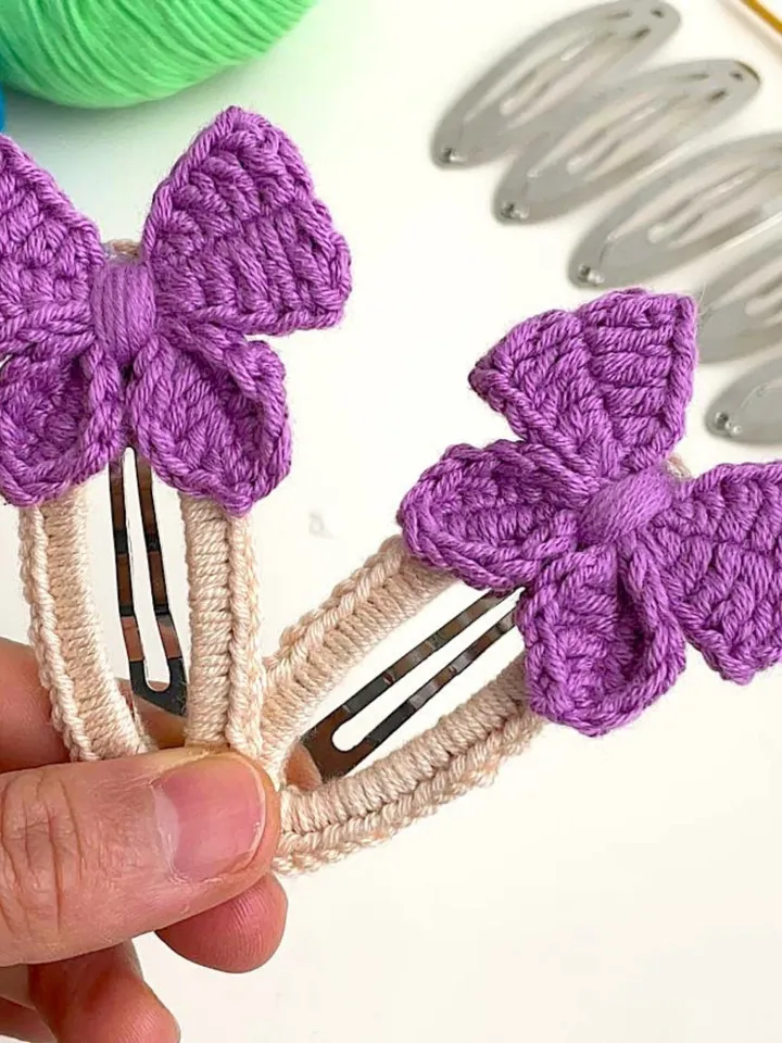Butterfly Hair Clip Crochet Pattern PDF โ DIY Bow Barrette for Girls โ Easy Handmade Hair Accessory Digital Download Tutorial
