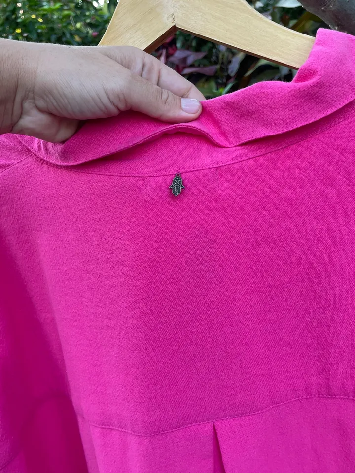 Pure linen oversize fuschia shirt / soft linen summer bikini cover up  maldi shirt / classy shirt comfy resort wear  / comfy women wear