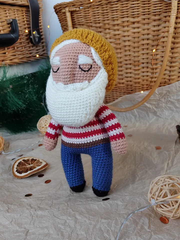 Sailor white beard plush soft gift for a boy for the holiday. Christmas gift