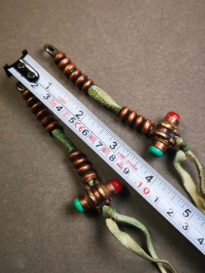 Gandhanra 9mm Tibetan Buddhist Prayer Bead Counters for 10-20mm Mala,with Agate Pendant,Made of Red Copper