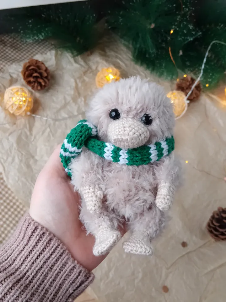 Stuffed Baby Niffler toy. Scamander Fantasy creature art doll ooak handmade gift. Tiny Niffler, ooak ,handmade gift