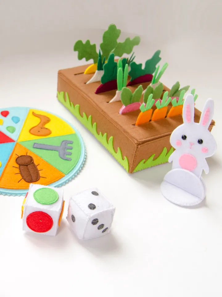 Boardgame from felt Save vegetable garden, Pattern and Tutorial, PDF, SVG