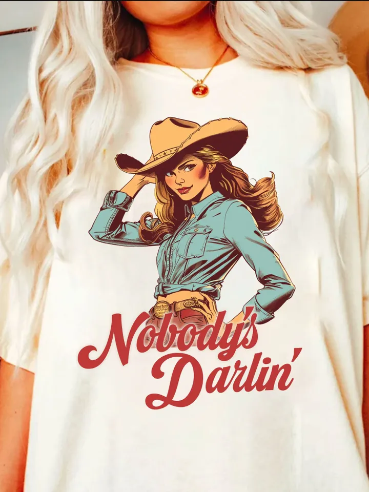 Nobody's Darlin PNG, Western Sublimation, Cowgirl Png, Retro Western Png, Western Shirt Png, Retro Cowgirl Png, Country Png, Retro PNG