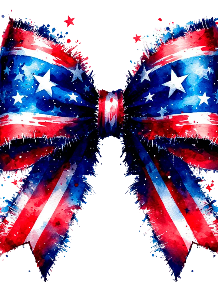 Patriotic USA Bow Sublimation PNG