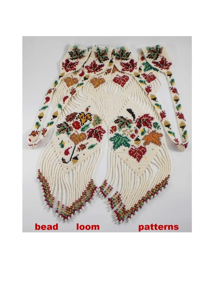 Bead loom patterns, schemes for a Gerdan-Split-Loom Necklace, Beading Loom only Pattern, Instant Download, PDF
