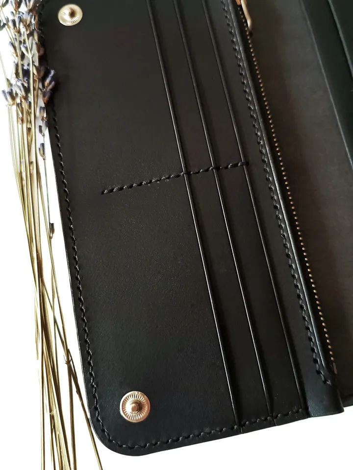 Pattern longer wallet - Pattern of a leather wallet - Download PDF. & video TUTORIAL