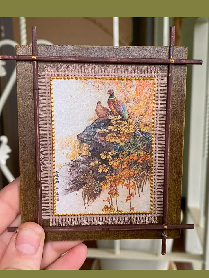Panel for a dollhouse. 1:12. Handmade. Wall panel. Miniature dollhouse.
