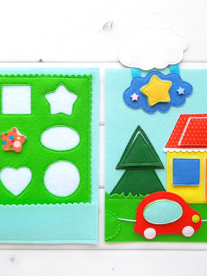 Color sorting Quiet book Pattern pdf, Felt book pattern, Soft sensory book template, Busy book sewing ideas for kids 2, 3, 4 year old