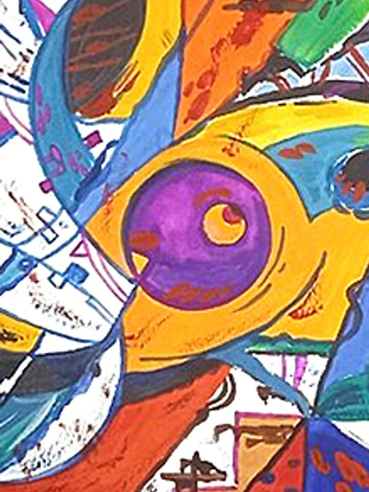 Kandinsky Style Painting Abstract Original Art Watercolor Painting 14 by 14 Above Sofa Art by TatianaArtShop