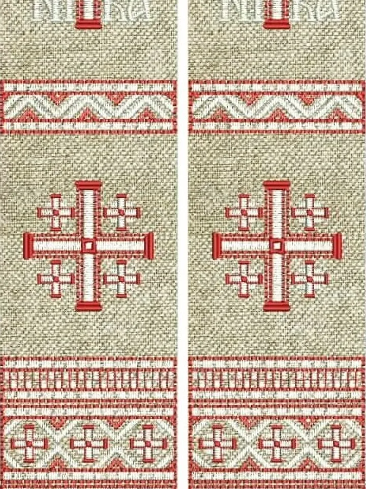 Machine embroidery designs for linen vestments