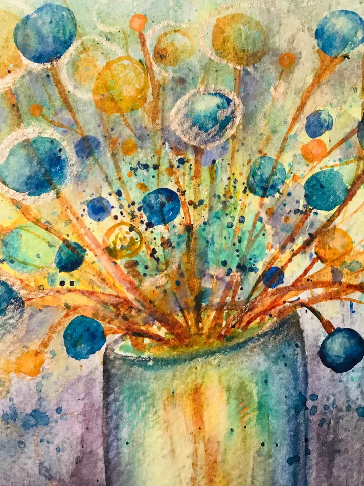 Abstract watercolour painting, original watercolour painting,home decoration.