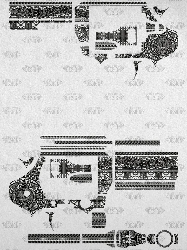 VECTOR DESIGN Colt King Cobra 3 in Aztec calendar