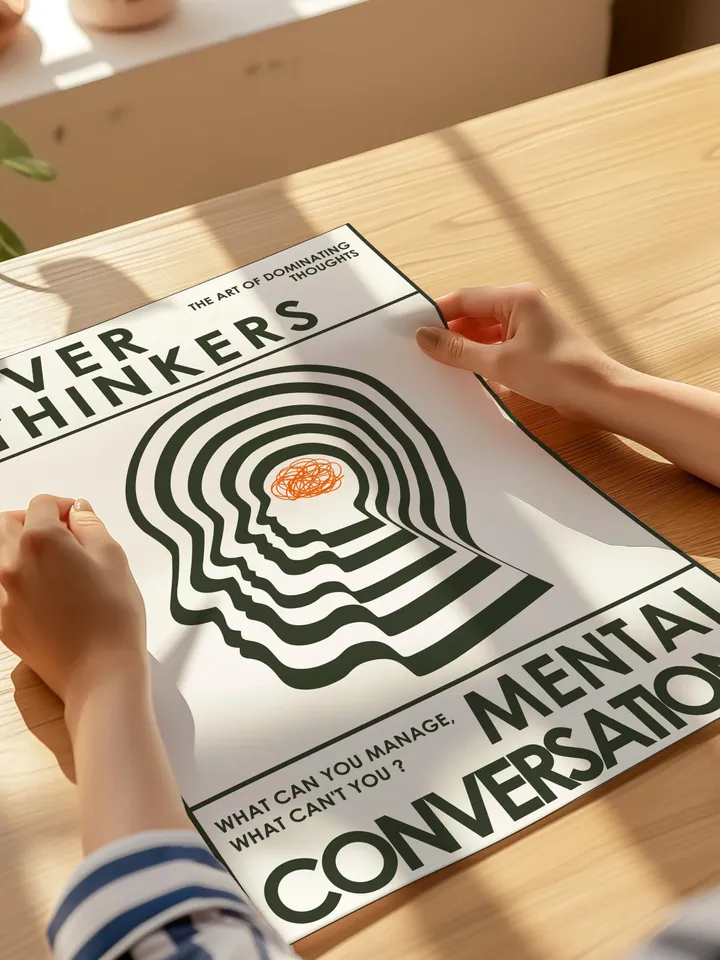 Overthinkers Wall Art Digital Print Retro Style Creativity Poster Eclectic Printable Artwork Trendy Room Decor Instant Download Green White