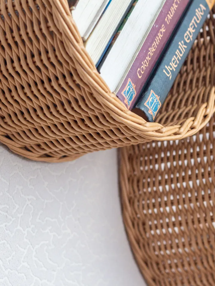 Wall hanging shelf Bookshelves set of 2 Shelf for kid's room Round shelf Boho style shelf